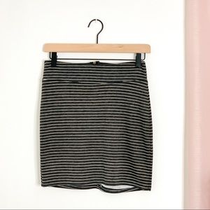 UO Silence + Noise Bodycon Gray Striped Mini Skirt